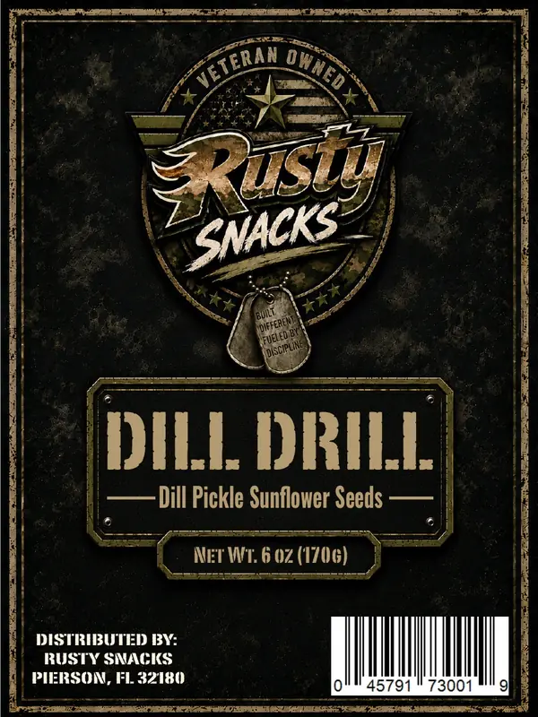 Dill Drill — Dill Pickle Sunflower Seeds supplier reference label front