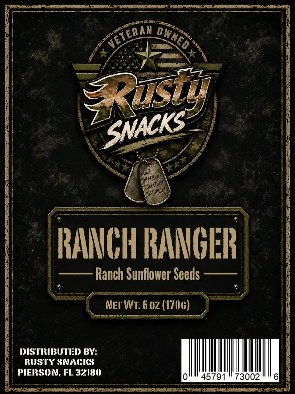 Ranch Ranger — Ranch Sunflower Seeds supplier reference label front